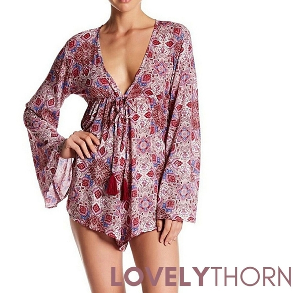 TIARE HAWAII // ltd ed floral print harlow flowy plunge romper